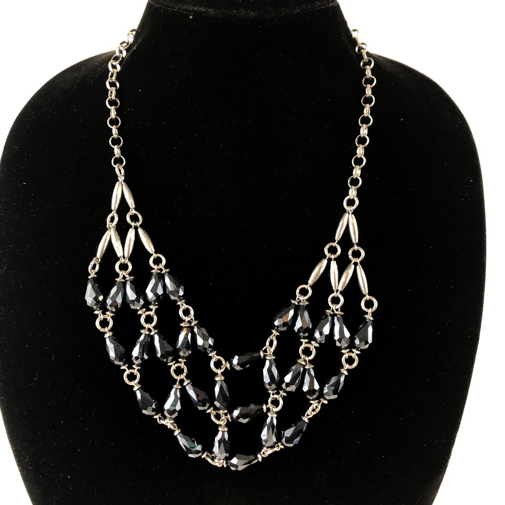 Charming Charlie Black and Silver Necklace